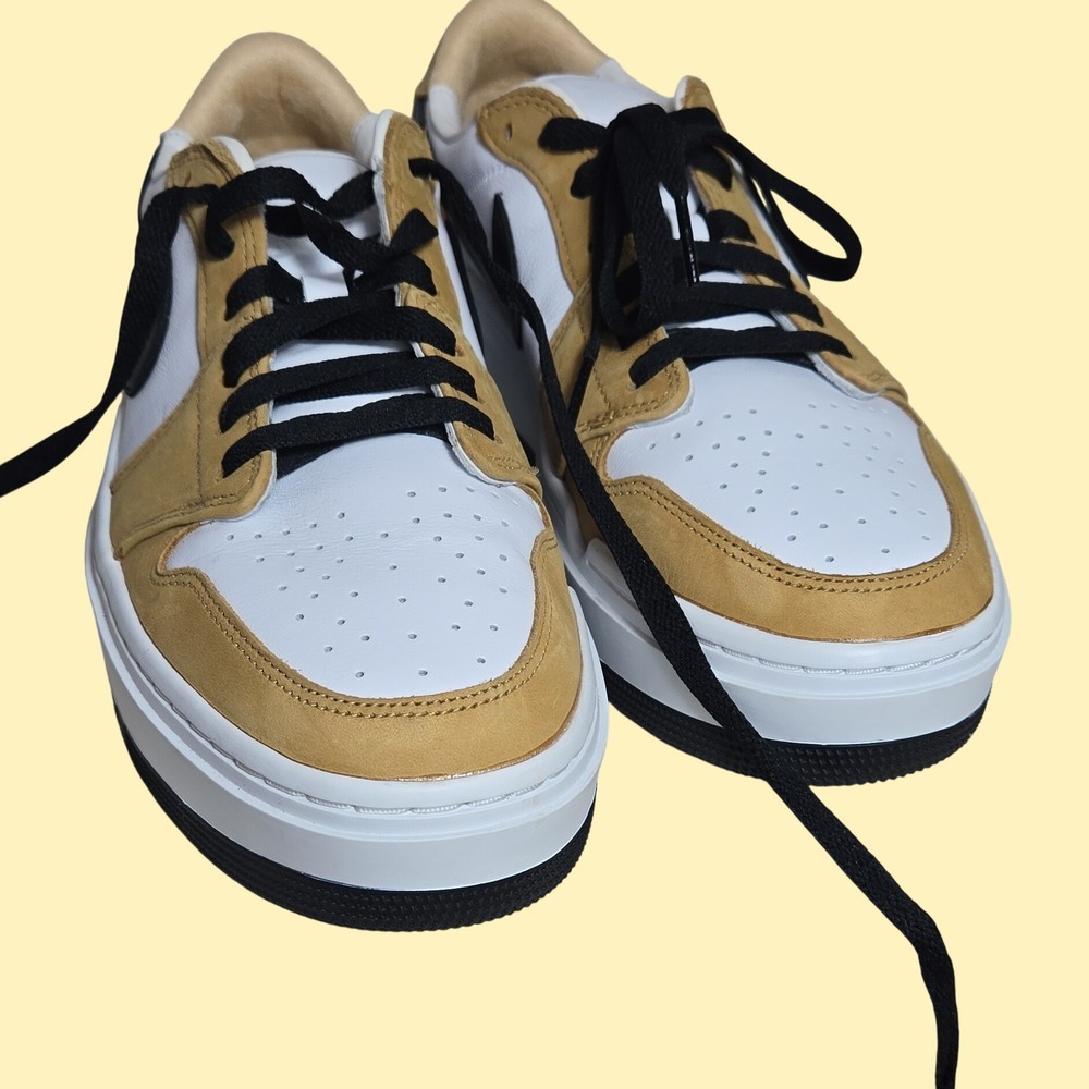 Jordan 1 Elevate Low Chutney White Black DH7004-701 Womens 11 Platform Sneakers